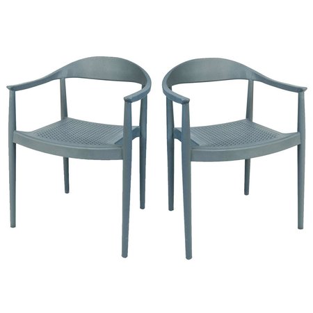 RAINBOW OUTDOOR Kennedy Set of 2 Stackable Armchair-Anthracite RBO-KENNEDY-ANT-AC-SET2